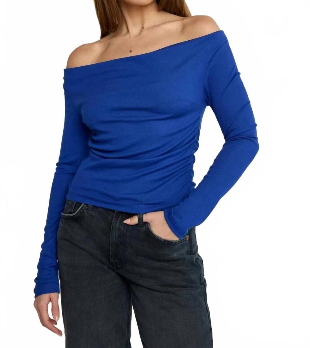 NEW SUNDAY RITUAL angelica long sleeve top in electric blue